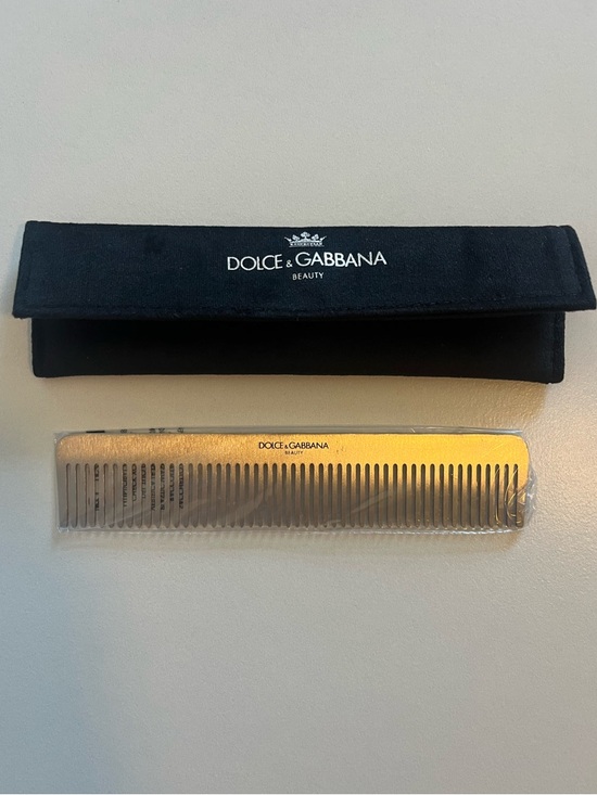 Dolce & Gabbana Authentic Silver metal comb with Black Logo Carry Velvet Pouch main image 4